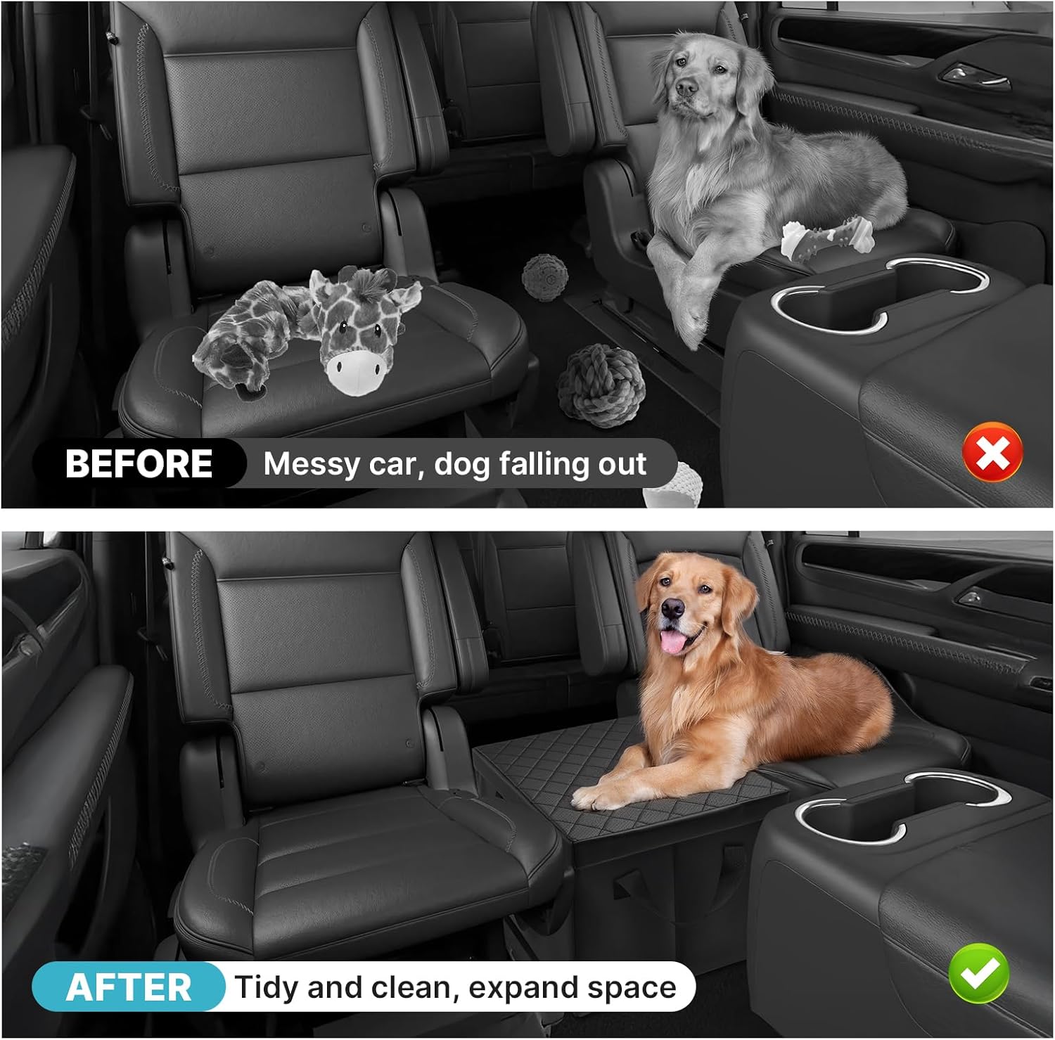 Car Seat Organizer for Ford Explorer 2020-2026, Console Organizer Backseat Toy Bin for Explorer, Seat Aisle storage Box for 6-Passenger Kids Dogs ST XLT Accessories
