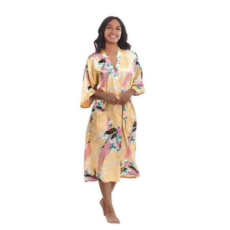 

Medium Length Womens Robes Sizes 2 to 18 Bride and Bridesmaid Robe - Floral Sleepwear