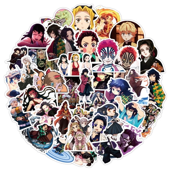 50/100 Pieces of Anime-themed Demon Slayer Stickers, Cool Graffiti, Suitable for Laptops and Cars
