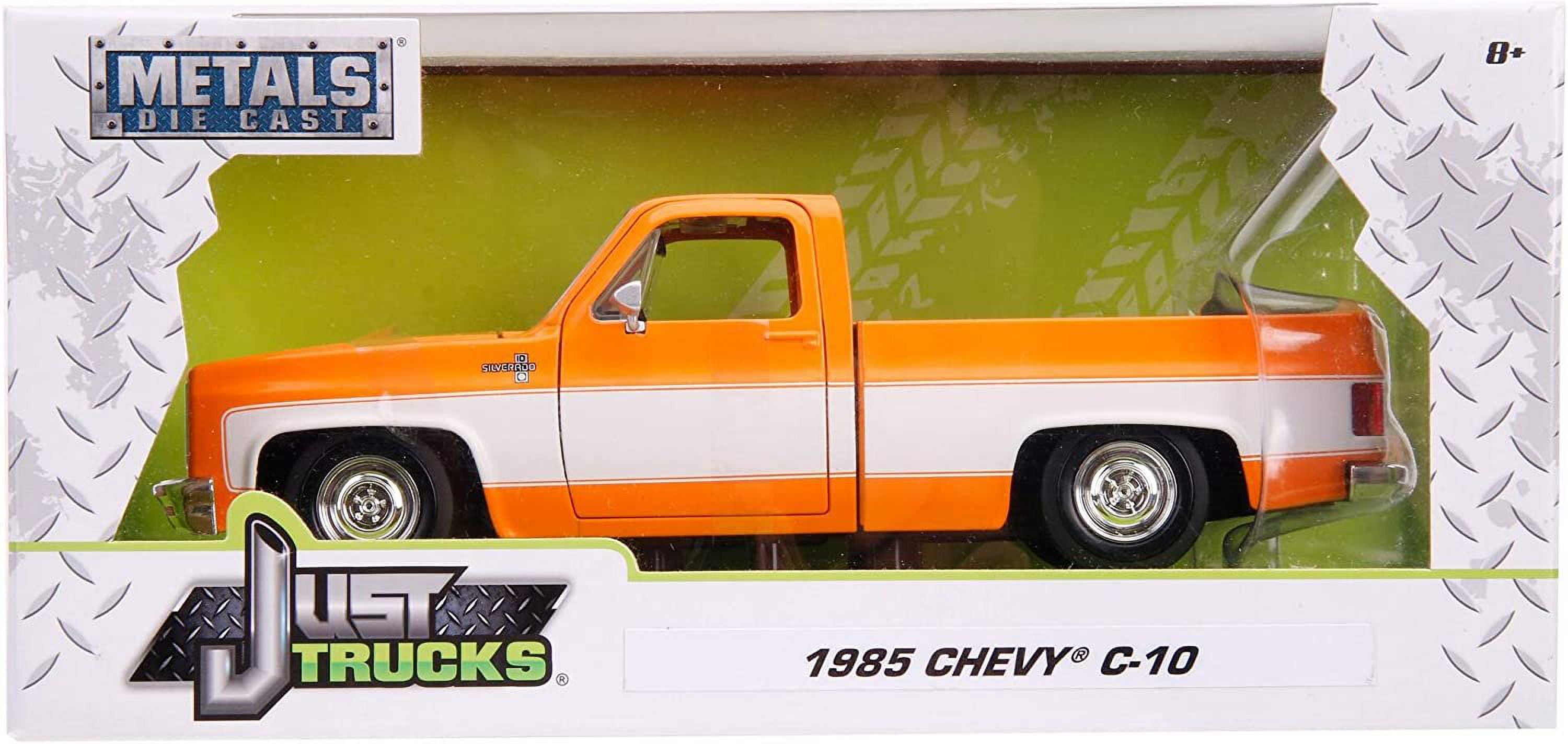 Jada Toys Just Trucks 1:24 1985 Chevrolet C-10 Die-cast Car Orange