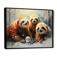 thumbnail image 2 of Designart "Winter Serenity of Brown Sloths" Animals Framed Wall Art - Modern Brown Sloth Bedroom Framed Canvas Wall Art, 2 of 6