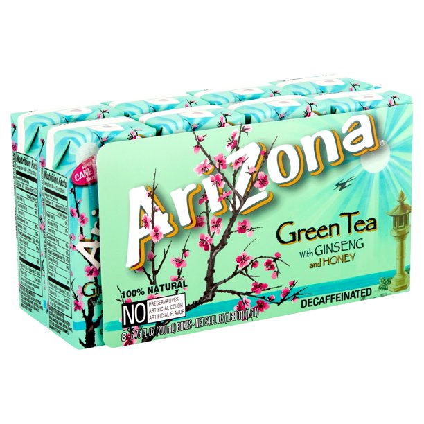 AriZona Decaffeinated Green Tea with Ginseng and Honey, 6.75 fl oz, 8