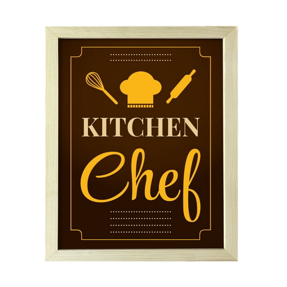 Designs ByLITA Kitchen Chef, 5 x 7 Wooden Framed Wall Art Print | Funny Home Decor