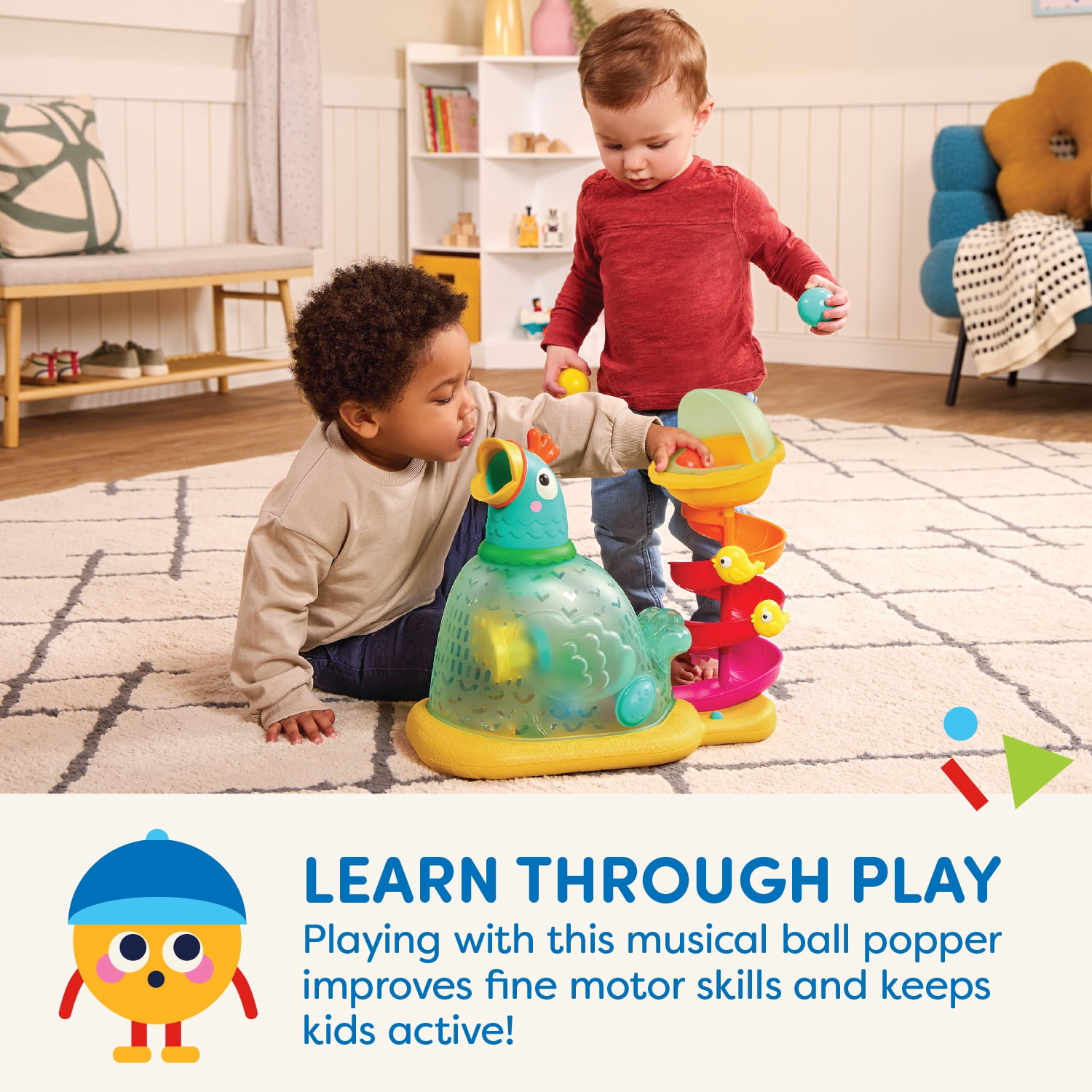 Battat Pop-a-Doodle-Doo Chicken Ball Popper with Liberia Ubuy