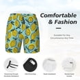 thumbnail image 3 of Naloa Lemon Print Men Swim Trunks with Compression Liner ,Board Shorts,Men's Swim Shorts with Drawstring and Elastic Waistband-3X-Large, 3 of 6