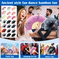 thumbnail image 2 of Hand Fans for Women, Hand Fan Foldable, 9 in Silk Fabric, Purple Butterfly, Cherry Blossom Branches, Portable Carry, Summer Outings, Black Tassel, 1 Pc, 2 of 8