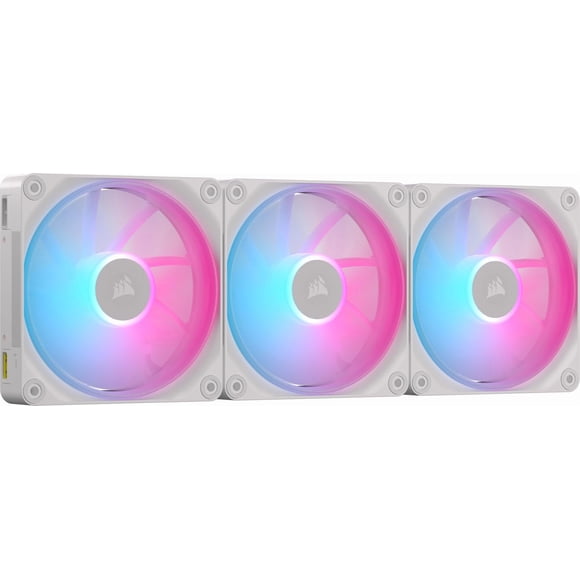 Ventilador Corsair iCUE LINK LX120 RGB 120 mm, paquete triple, blanco