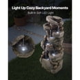 thumbnail image 6 of KFFKFF Outdoor Water Fountain, 38.98 in Tall, 7-Tier Rock-Inspired Cascading Design with LED Light and Pump, Ideal for Gardens, Patios, Backyards, and Indoor Spaces, 6 of 9