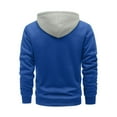 thumbnail image 3 of Blue Zip Up Hoodie Men'S And Winter Loose Casual Fleece Thickened Hooded Sweatshirt Jacket, 3 of 4