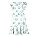 thumbnail image 6 of THDHVS Kids Dress,Short Sleeve Dress with Double Ruffle Sleeves for Girls Summer Casual Wear and Special Day Party,White Dress for Girls White, 6 of 9