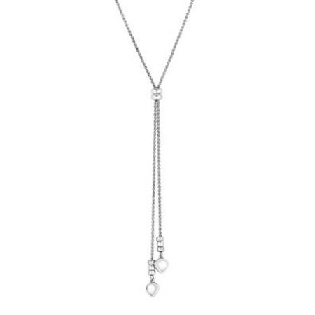 Key Items Mother-of-Pearl Silvertone Lariat Necklace