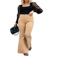 thumbnail image 1 of Pantalon Évasé en Velours Côtelé pour Femmes, Extensible, Bootcut, à Pattes d'Éléphant, 1 of 5