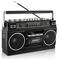 thumbnail image 1 of Boombox Retro WISCENT Reproductor de Casetes de los 80 con Bluetooth y USB, 1 of 9