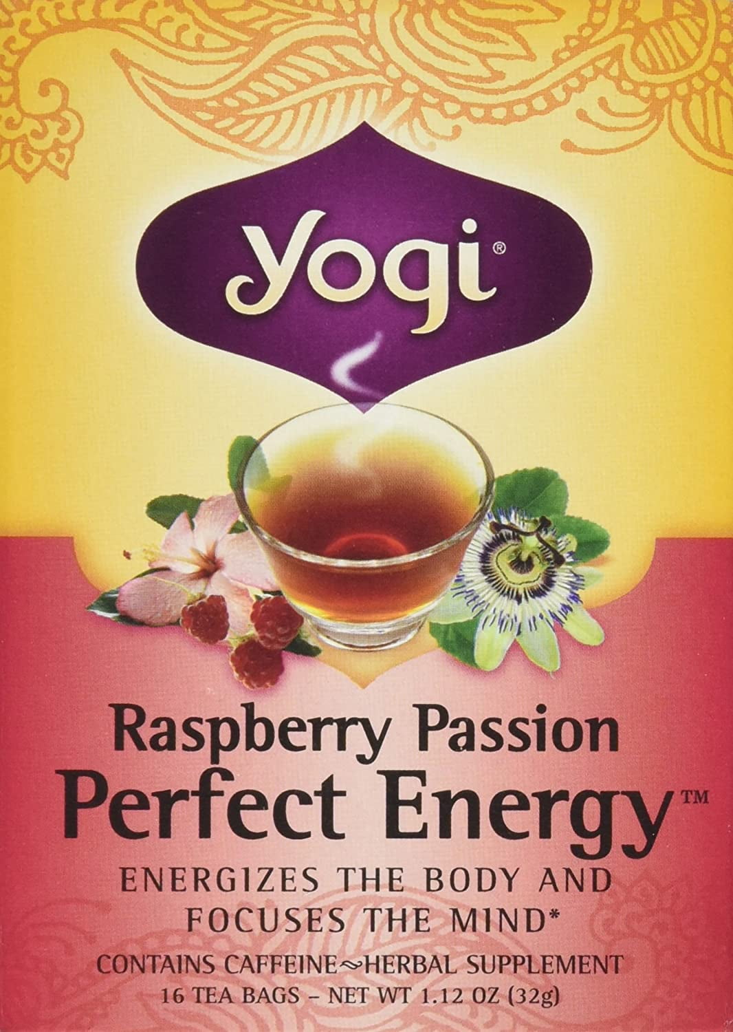 Yogi Tea Raspberry Passion Perfect Energy Tea, 96 Count