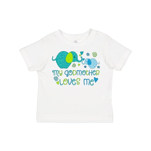 Inktastic My Godmother Loves Me- cute elephants Boys or Girls Toddler T-Shirt