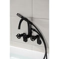 thumbnail image 2 of Kingston Brass AE8150CG Fuller 7-Inch Adjustable Wall Mount Clawfoot Tub Faucet, Matte Black, 2 of 7