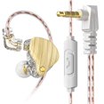 thumbnail image 1 of Audífonos con cable de grano de madera con auriculares de micrófono para tarjetas de sonido (Beige), 1 of 6