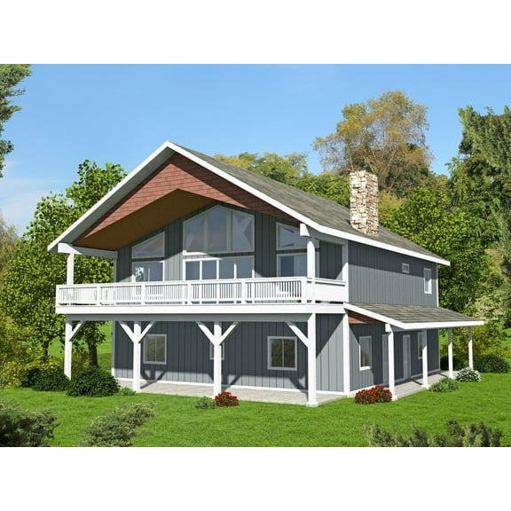 001-3681: Garage apartment Mountain 2 Bed, 3 Bath Luxury Home Plan, 2197 Sq Ft: Full Blueprints with License to Build by Home Plan Marketplace - Lesuto