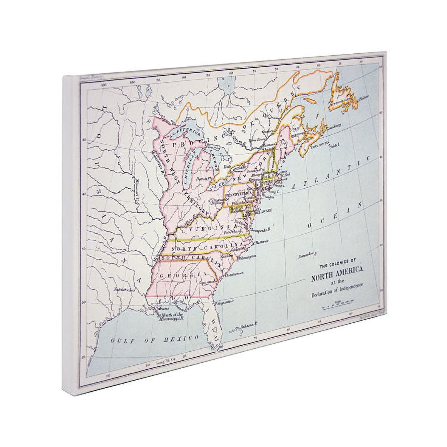 Trademark Art 'N. America, Declaration of Intependence' Canvas Art