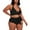 Black, variant on Plus Size Swimsuits for Women Tummy Control Bikini Set Beachwear V Neck Lace Up Cross Tie Up Tankini Gather Chest Swimwear Two Piece Bathing Suit