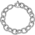 thumbnail image 4 of Sterling Silver Woven Link Bracelet-Fancy Spring Ring, 4 of 5