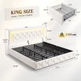 thumbnail image 5 of EnHomee King Size Bed Frame with 4 Drawers Upholstered Bed Frame with Storage & Headboard & LED & Charge Station,Beige, 5 of 7