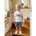thumbnail image 4 of BemeyourBBs Toddler Baby Boy Back To School Outfit Pre Kindergarten Outfits Little Baby Boy Summer Clothes Casual Apple Pencil In Tractor Embroidered Short Sleeve T-Shirt and Pockets Shorts 2 Pcs Set, 4 of 9