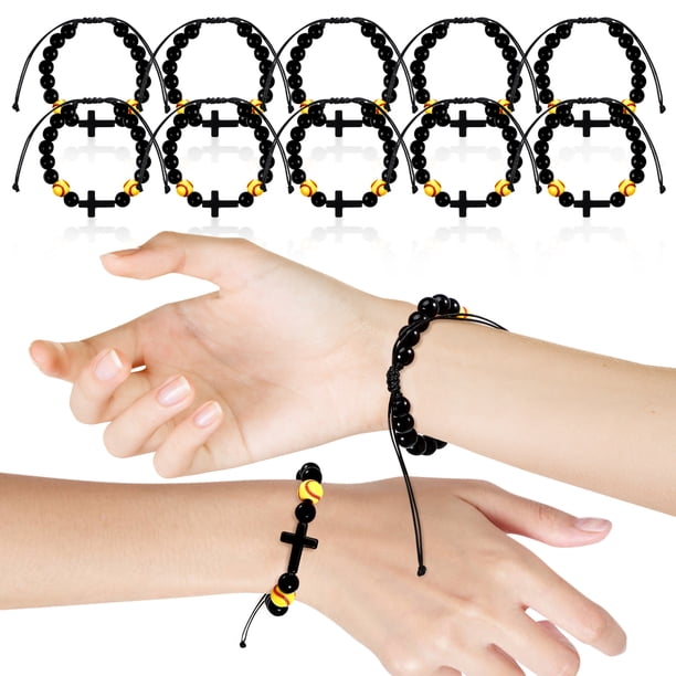 12 pulseras de béisbol deportivas, pulsera de longitud ajustable, pulsera de cadena de mano, pulsera decorativa de cuentas para hombre.