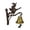 C001- Clear (Witch Doorbell A), variant on Halloween Bell, Vintage Bell, Witch Decorations, Witch Decor, 7X4X1 Inch Wall Mounted Brass Tone Hanging Doorbell for Spooky Front Porch Setup