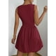 thumbnail image 2 of Vestido de verano PRETTYGARDEN 2025 sin mangas con cuello redondo rojo vino, 2 of 9