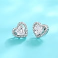 thumbnail image 5 of CILENON Clearance Cubic Zirconia Earrings Studs, Cute Heart Cz Stud Earrings White Gold 10Mm Square Teardrop Heart Halo Stud Earrings Hypoallergenic for Women(G,One Size), 5 of 6
