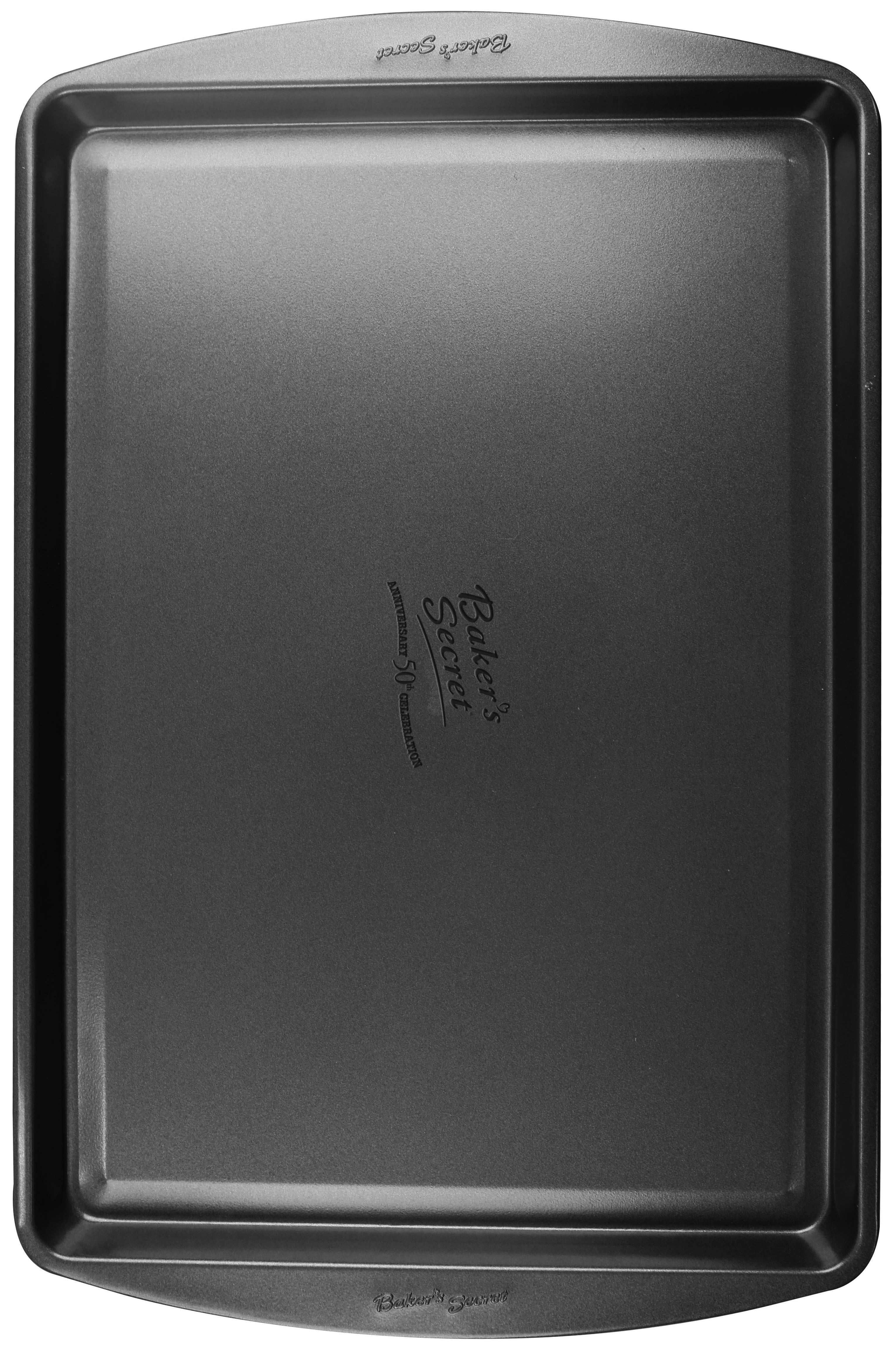(3 pack) Baker’s Secret Nonstick Medium Cookie Sheet, Carbon Steel, 15 x 10 inches, Gray