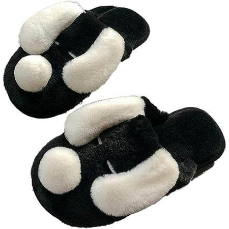 

CoCopeaunts Women Men Cute Cartoon Slippers Faux Fur Plush House Shoes Thick Warm Memory Foam House Slipper with Non-Slip Sole