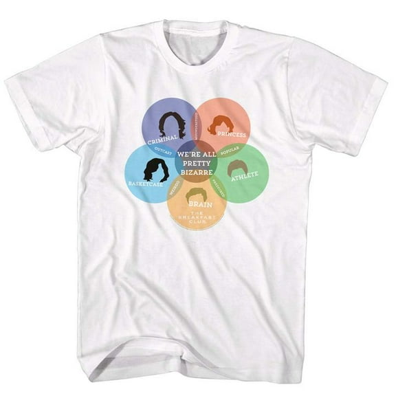 Breakfast Club Venn Diagram White Adult T-Shirt 4Xl