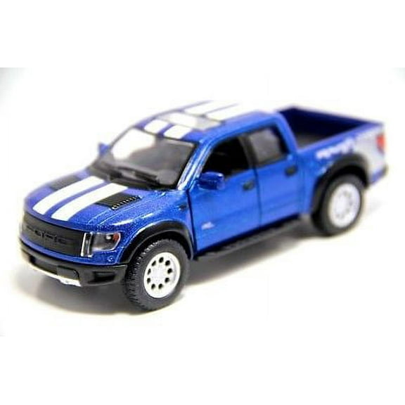 5" Kinsmart 2013 Ford F-150 SVT Raptor Stripes 1:46 Diecast Model Truck- Blue