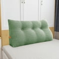 thumbnail image 4 of WOWMAX Sofa Daybed Large Filled Triangular Wedge Cushion Bed Backrest Positioning Support Pillow Reading Pillow Office Lumbar Pad with Removable Cover Green 47 Inches, 4 of 7