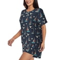 thumbnail image 2 of Fotbe Sailboat And Seagull Print Pajama Set for Women 2 Piece Loungewear Short Sleeve Tops and Shorts Set Soft Sleepwear-Medium, 2 of 7