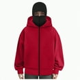 thumbnail image 4 of Towmus Balaclava Zip Hoodie Double Hood Y2K Winter Coats Built-In Eye Mask Jacket Hooded Sweatshirt, Unisex, 4 of 5