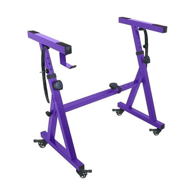 Digital Piano Stand Rolling Musical Stand Z Style Adjustable Digital Keyboard Stand Fits 54-88 Key Electric Pianos Purple