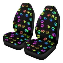 Uorisanigo Front Car Seat Protective Covers - Non-Slip Gradient Dog Paw Print Auto Seat Cover Universally Used for Cars, SUV Trucks - Washable Car Driver Seats Covers Accessories
