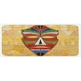 thumbnail image 1 of Tiki Bar Kitchen Mat, Colorful Vivid on Vintage Style Backdrop Geometric Prehistoric, Plush Decorative Kitchen Mat with Non Slip Backing, 47" X 19", Multicolor, by Ambesonne, 1 of 1