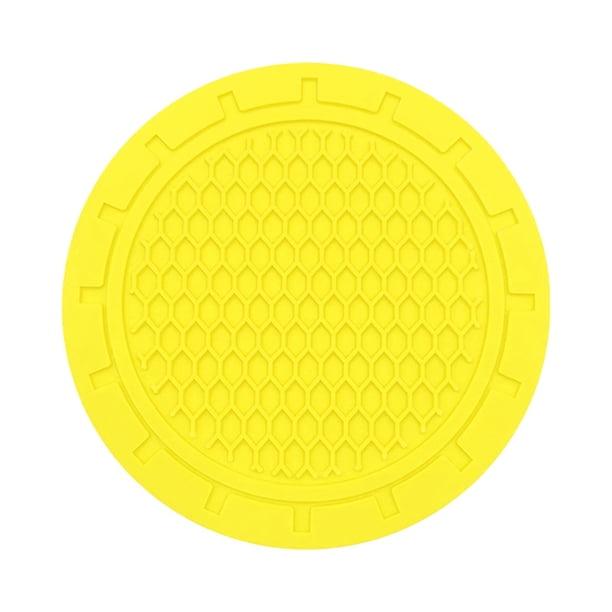 Alfombras de Caucho para Coches,2Pc Honeycomb Car Water Mat Color Sólido de Tapicera de Aislamiento Térmico,Antideslizante Car Cup Holder Mat Decor,Tapicera de Color de Agua,,