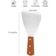 thumbnail image 4 of Stainless steel beefsteak spatula non-stick coated wooden handle grill spatula plancha grill cooking spatula steak fries blade outdoor cooking tool for BBQ, 4 of 9