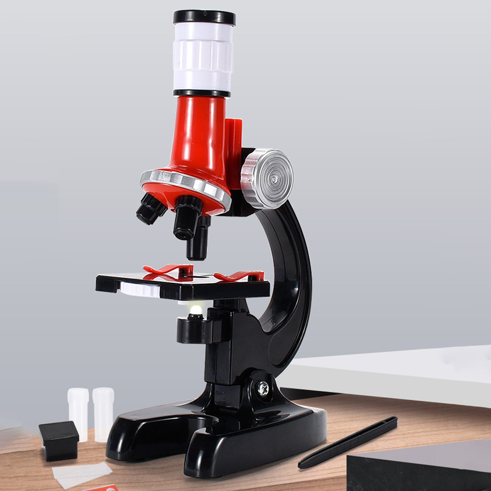 Jouet de microscope 100x, 400x et 1200x Loupe Science Kit de