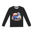 thumbnail image 4 of Pyjamas pour Garçons Ensemble de Pyjama Imprimé Dinosaure Col Rond Manches Longues Pantalon 2 Pcs Printemps Automne Pyjamas pour Tout-Petits Noir 8 Ans-9 Ans, 4 of 5