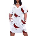 thumbnail image 1 of Cardinal vestido holgado con bolsillos para mujer vestido de noche de lujo vestido de verano, 1 of 7