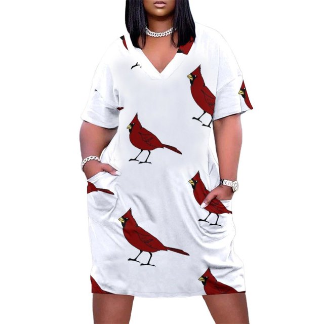 Cardinal vestido holgado con bolsillos para mujer vestido de noche de lujo vestido de verano