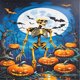 thumbnail image 2 of Kit Con Cuentas Cuadradas 5D DIY Esqueleto Halloween Arte 45x75cm, 2 of 9