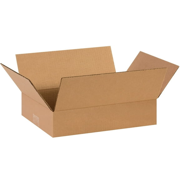 Box Partners Flat Corrugated Boxes 14" x 10" x 3" Kraft 25/Bundle 14103
