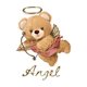 thumbnail image 2 of Camiseta de mujer Trajes de verano Traje Camiseta de cuello redondo para viajes de compras deportivas ﻿1pc Angel Bear Print Women'S Casual Crew Neck T-Shirt, Polyester Knit Fabric, Medium Stretch,, 2 of 6